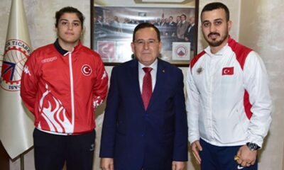 Dünya Şampiyonu Busenaz Sürmeneli TTSO’yu ziyaret etti