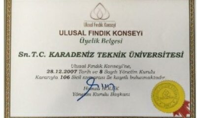 KTÜ Ulusal Fındık Konseyi Üyesi Oldu